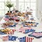 24 Pcs 4th of July Paper Plates - American Flag Patriotic Plate, Disposable Red White and Blue Star Shaped Dinner Dessert Plates Tableware for July 4th Memorial Day Independence Day Party Supplies